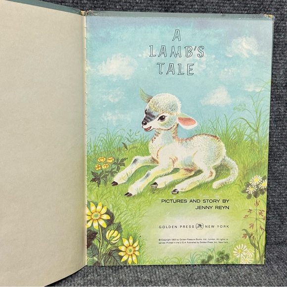 Vintage Big Golden Book A Lamb’s Tale Jenny Reyn 1963 hardcover 8.5x11 nursery - Picture 3 of 13